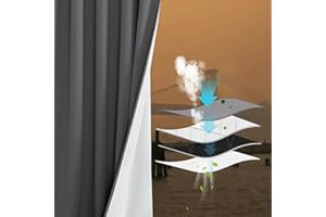 ‎PONY DANCE PONY DANCE Graue Vorhänge Schalldämmend 100% Verdunklungsvorhänge mit Ösen 2er Set H 240 x B 132 cm Thermovorhang Wohnzimmer Gardinen mit Schmelzgeblasenem Stoff für Staub/Smog/Partikelfilter