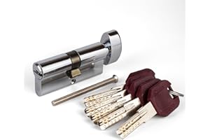 APECS CodeDeco ZM-100(50/50C)-C - Cilindro de seguridad para puerta de apartamento, 100 (50/50 C) mm, con 5 llaves, cromo