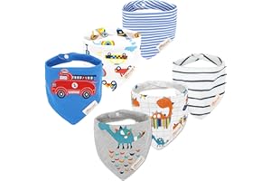 Yafane 6 Bavaglino Neonato Cotone Bavaglini Neonata Bandana Bavaglino Pappa Bambino Drool Panno Per Ruttino Ultra Assorbenti da 0 a 24 Mesi