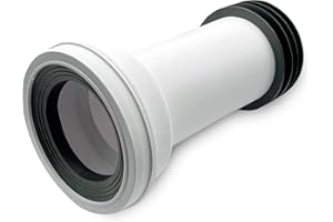 CranPlas CP117 Long Straight Pan Connector | Cut-to-Length 110mm (4”) Toilet Waste Fitting for Horizontal Outlet Pans | Compatible with PVC or Cast-Iron Soil Pipe | Compact, Sealed, Easy-Fit Design