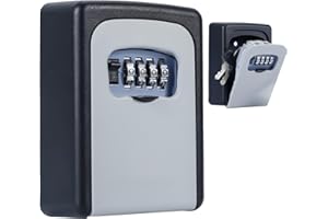 Mitoymia Boite a Clefs 4 Chiffres Securisee Exterieur, Boite à Clé Sécurisée Murale, Boîte à Clés étanche et antirouille pour Appartements Bureaux Écoles Garages Entrepôts Maisons de Vacances