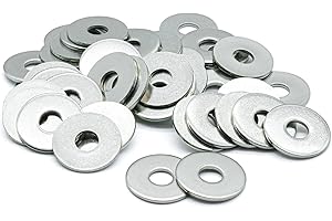 Hippo Hardware M6 (6mm X 25mm) Flat Penny Repair Mudguard Washers for Bolts and Screws A2 Stainless Steel (Pack of 100)