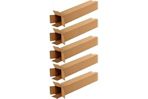 EraGreen Premium Versandhülse eckig 5 Stück - Karton 150 x 150 x 1200mm Versandkarton DHL, DPD, GLS Faltkarton 1-Wellig FEFCO201 B-Welle