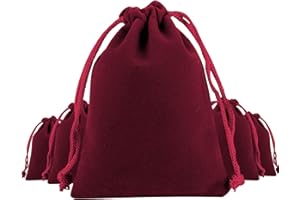 Tomedeks 5PCS velvet bag jewelry bag drawstring drawstring pocket, banquet gift jewelry bag 10 * 8CM (red)