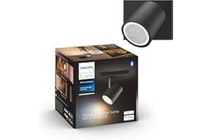 ‎PHILIPS HUE Philips Hue White Ambiance Runner 1er Spot schwarz, inkl. 1x5W GU10 LED Lampe, dimmbar, alle Weißschattierungen, steuerbar via App, kompatibel mit Amazon Alexa (Echo, Echo Dot)