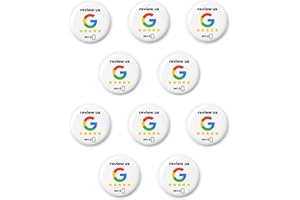EINFACHSACHEN 10 adesivi NFC "review us" – Tag for Google Reviews – 3 cm, Self-Programmable, Strong Adhesive – Reusable & Contactless – Boost Your Business with More Reviews Instantly