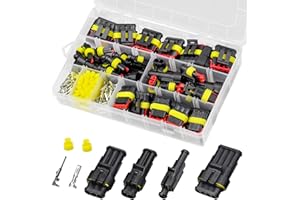 GLORHA 352 szt. wodoszczelnych złączy wtykowych do samochodu, 1/2/3/4 pinów, męskie, żeńskie, zestaw wtyczek do motocykli, skuterów, samochodów ciężarowych