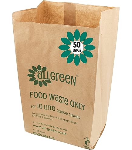 All-Green 240 Litre X 10 Paper Compostable Wheelie Bin Liners - Biodegradable Sacks/Liners - Bioliner Eco Sack Bags With Composting Guide