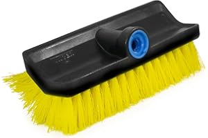Unger Hydropower Brosse à récurer Professionnelle à Deux Niveaux verrouillable de 25,4 cm, Fournitures de Nettoyage, Outil à récurer, Compatible avec poteaux à débit d'eau, Utilisation dans Le Garage