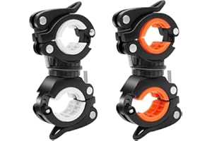 JTOOYS Soporte de luz para bicicleta, 2 unidades, soporte giratorio de 360 grados, universal para bicicleta de montaña y soporte de luz LED, cámara de acción, GPS y otros