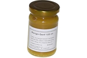 ‎WIEDEMER Wiedemer – fruchtiger Mangosenf aus frischer Zubereitung mit ausgewählten natürlichen veganen Zutaten – 1 Glas á 100ml Gourmet Senf für Salatdressing, Sauce, Fisch, Brot, Käse u.v.m.