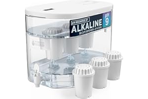 INVIGORATED WATER pH Recharge 3F Alkaline Countertop Water Filter Dispenser - 3.3 Gallons Water Jug Dispenser - Removes Fluoride Chlorine & Impurities - Improves Water pH - Clean Healthy Drinking Water - 12.5 litres