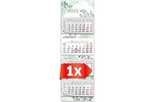 PRIMUS-PRINT.DE PRIMUS PRINT XXL Calendario 2025 – Multiblocco da parete – Calendario da 4 mesi – Calendario annuale a blocchi – con data cursore – Include vacanze e vacanze – diversi motivi – [ 1 x eucalipto ]