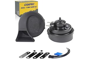 GAMPRO G160175 Klaxon électrique double ton de rechange pour tous les véhicules Noir 12 V