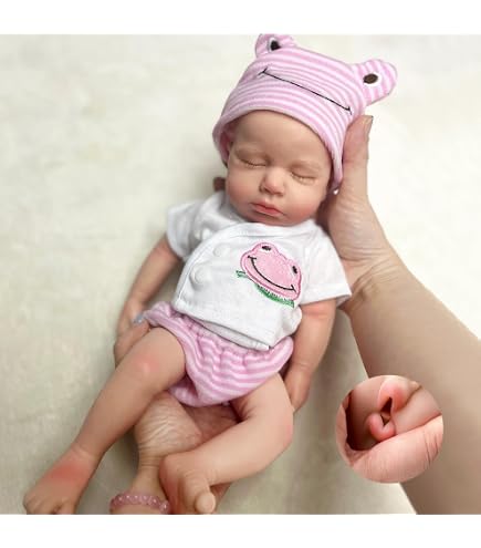Muñeca Bebé Reborn De Silicona Cuerpo Completo | 45 Cm | Pelo Enraizado Y Pintura 3D | Incluye Chupete Y Biberón | Regalo Para Niños +3 Años