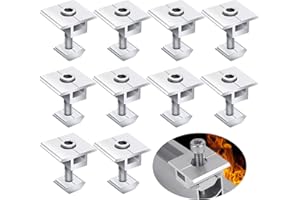 PEESHON 10 Pièces Panneau Solaire Montage Support,Support Pour Panneaux Solaires Photovoltaïques en Forme de T,Central Pour Panneau Solaire en Aluminium,Fixation Pour Panneau Solaire Kit 35mm