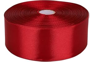 C.X.Y. Nastro Doppio Raso per confezioni Regalo Creazione fai da te, lunghezza 25 yard (ROSSO, 4CM)