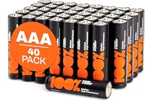 100% PeakPower Alkaline Batterie AAA 1.5V | AAA Batterien Alkaline - LR03 - Micro | 40 Stück Longlife Batterien AAA Industrial