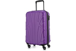 SUITLINE - 3er Kofferset, TSA, Trolley-Set, Rollkoffer, Reisekoffer, (S, M & L), Lila/Aubergine