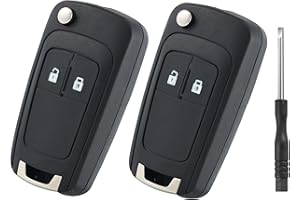 Betterher 2 Pezzi Chiave a distanza a 2 pulsanti vuota compatibile per Opel Vauxhall Zafira Astra Insignia Holden Flip Cover per chiave auto Custodia Fob