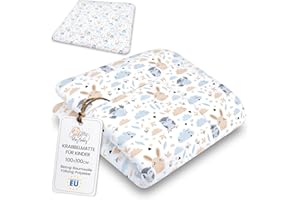 Totsy Baby Tapis d'eveil Chambre Bebe - Matelas de Sol Enfant pour eveil Jeux au de Parc Tapis en Coton et Epais pour bébé et Enfants 100 cm Certificat Oeko-Tex Chouettes