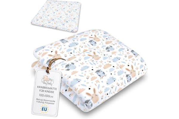 Totsy Baby Alfombra Bebe Acolchada Plegable - Manta de Juego para Bebes colchoneta Suelo Infantiles o tapete Infantil habitacion para niños y niñas 100 cm Certificado Oeko-Tex Búhos