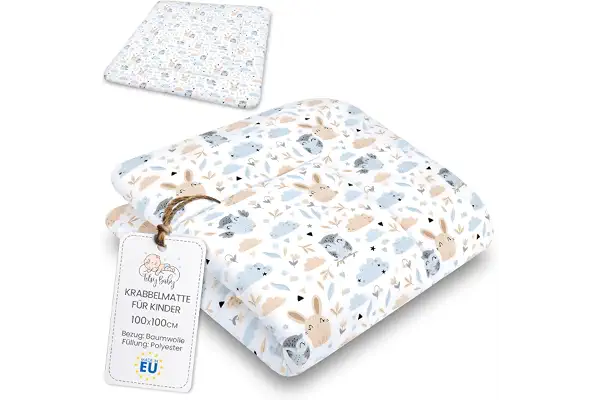 Totsy Baby Alfombra Bebe Acolchada Plegable - Manta de Juego para Bebes colchoneta Suelo Infantiles o tapete Infantil habitacion para niños y niñas 100 cm Certificado Oeko-Tex Búhos