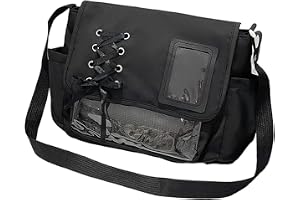 Whyzsjnclg pinväska Ita väska crossbody Kawaii svart nylon budbärare för kvinnor för daglig vardaglig användning, med transpa