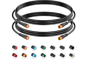 BALUOQI Câble d'extension 2Pin/3Pin/4Pin/5Pin/ 6Pin/8Pin/9Pin Prise étanche Femelle à mâle Fonctionne pour la lumière de Bicyclette électrique/accélérateur/Ebrake