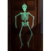PT Halloween Skeletons Decorations, Glow in The Dark Outdoor Decor Clearance Posable Hanging Supplies Skelton Life Size 3ft S