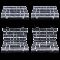 Lot De 24 Petites Boîtes De Rangement Transparentes Avec Couvercle - Pour Perles, Bijoux, Petits Objets, Bricolage, Organisation