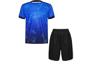 TSSOE Ensemble Vêtements Football Enfant Garçon Manches Courtes Maillot de Foot France Shorty Sport Survêtement 5-14 Ans
