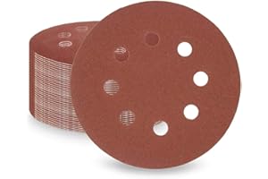 LESNIC 800 Grit Sanding Discs 50 pcs, 125mm Sanding Sheets 5in 8 Holes Pads Hook and Loop for Orbit Orbital Sander and All Oscillating Tools