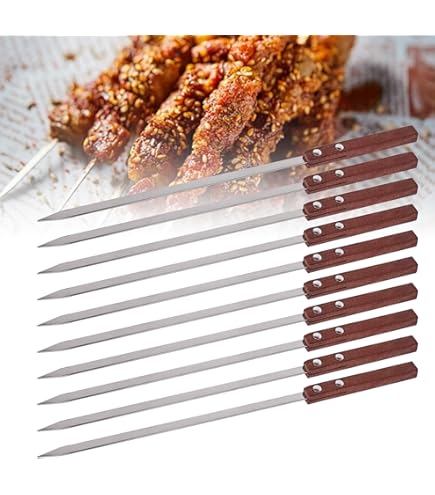 Spiedini In Acciaio Inox 40cm - 12 Pezzi Per Barbecue - Foto 9
