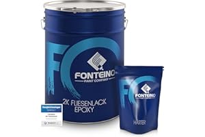 Fonteino 2K Fliesenlack MATT Tiefschwarz RAL 9005 für Küche Badezimmer Wandfliesen Bodenfliesen - 5Kg