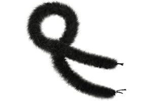 NUOGUAYI Marabu Federboa, 2m Boa zum Basteln, Flauschige Federschal, Einfarbig Federboa, für Bastelarbeiten, Hochzeit, Party, Halloween, Kostüm, Weihnachtsbaum, Dekoration (Schwarz)