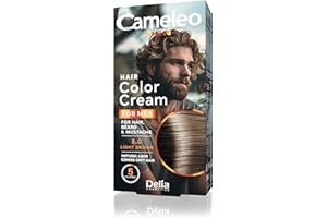 Cameleo Para hombres – Tinte permanente para el cabello | Color marrón claro para el pelo, barba y bigote | Efecto de color en 5 minutos | Cubre el pelo gris | Sin amoniaco | 30 ml