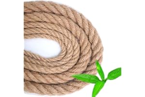 Tread star，Jute Rope ，Natural Garden Jute Twine Cord，Tug of War Rope, Barrier, Handrail,Made of (8mm-20M)