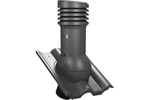 PAROTEC Camino di sfiato PRO DN125 per Creaton – Heidelberger per tetto, ventola per tetto (RAL 7024 – grafite)