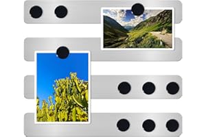 DUJEQM DUJEQM Tableau Magnétique Mural pour Photo et Documents - Tableau Magnetique Frigo, Bureau ou Mur, Bande Magnetique Autocollant Plaque Aimantée Tableau d'Affichage avec 10 Aimants Noirs (4PCS)