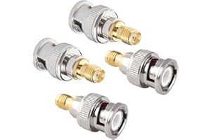 KUOQIY 4 PCS BNC Male to SMA Female Connector, BNC to SMA Adapter, for WiFi Antenna Extension Cable