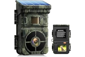 VOOPEAK Cámara de caza solar 4K 30fps 48MP, cámara de caza con detector de movimiento, visión nocturna, cámara de animales salvajes, infrarrojos, disparador de 0,1 s, ángulo de detección de 120°,