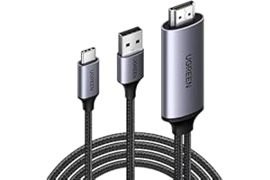 UGREEN Kabel HDMI do USB C 4K@60Hz 1080P@120Hz Adapter HDMI 2.0 typu C Thunderbolt z kablem zasilającym USB A HDR HDCP Kompatybilny z PS5 PS4 Xbox Series X S Switch Laptop PC MacBook (2M)
