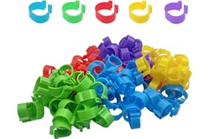 PITERTUL 100Pcs 20mm Chicken Leg Rings, Chicken Identification Leg Bands Rings Poultry Leg Bands Rings Clip for Ducks Guinea Goose Gamefowl Turkey