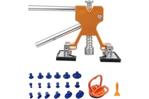 ‎AUMOTOP Aumotop Dent Repair Tool Kit for Car Body Dent Removal 18pcs Pads 1pcs Suction Cup 1pcs Glue Scraper (orange) (blau)