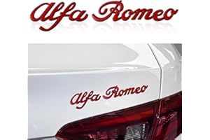 HENGYUESHANG Adesivo in metallo 3D per lo styling dell'auto compatibile con Alfa Romeo Body Side Parafango Auto Posteriore Tronco Lettere Badge Logo Emblema Etichettatura Decalcomania (Rosso)
