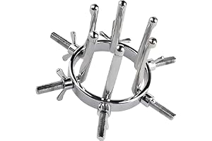 Peadxuno Metal Justerbar anal Dilator Vaginal Dilator BDSM Analsexleksaker för män Kvinnor Anal Expander Anal Bår Anal & Vaginal Speculum för sensuell utforskning & intensiv stimulering(runda för män)