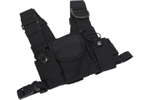 GUGXIOM Holster Radio, Sac de Poitrine Universel pour Talkies-walkies, Pack D'étuis pour Harnais de Poitrine Radio, Qualité Militaire de Lutte Contre Les Incendies de Haute Qualité, pour Les Ateliers