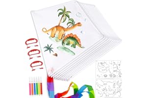 FORMIZON Aquiloni, Kit Aquiloni per i Bambini, DIY Aquiloni da Colorare, Disegnare il Proprio Aquilone con Matite Colorate e Sagome, Facile da Volare, per Bambini Regalo Giochi All'aperto