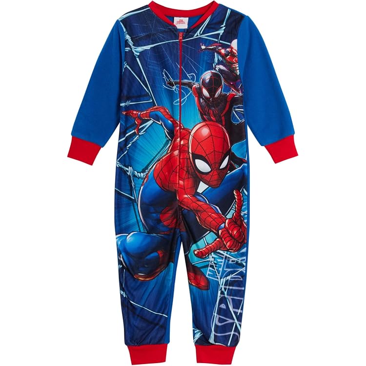 Grenouillère Spiderman En Polaire Pour Enfant 2-10 Ans - Pyjama Tout-en-un, Fermeture éclair, Doux Et Chaud